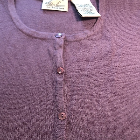 Vintage Kathie Lee Lavender Sz L Pit to Pit 22 3/4” Cardigan Sweater Acylic Soft - Picture 12 of 15